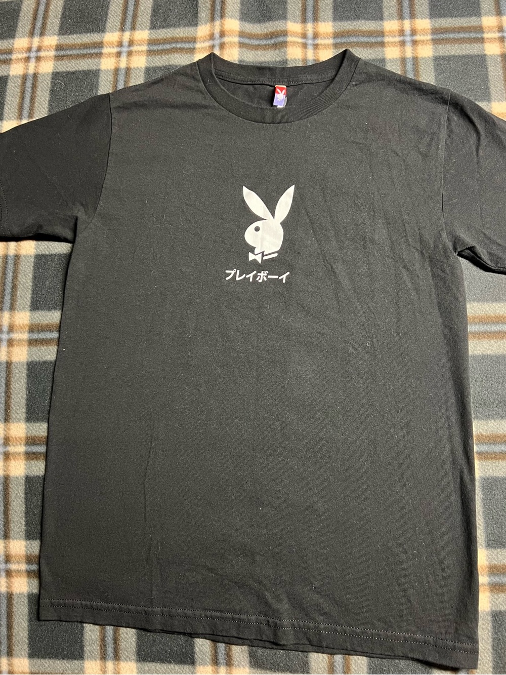 PLAYBOY Black T-Shirt with White Bunny Logo